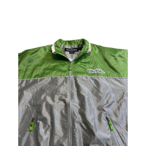 Vintage Pelle Pelle Jacket Y2K Lime Green Silver 90s Rain Coat - Picture 3 of 7
